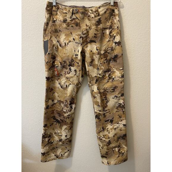NEW Sitka Grinder Pant Softshell Hunting Hiking Pants Camo Waterfowl Men 33 Tall - Picture 1 of 10
